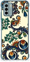 Telefoontas Nokia G22 Shockproof Case met doorzichtige rand Barok Flower