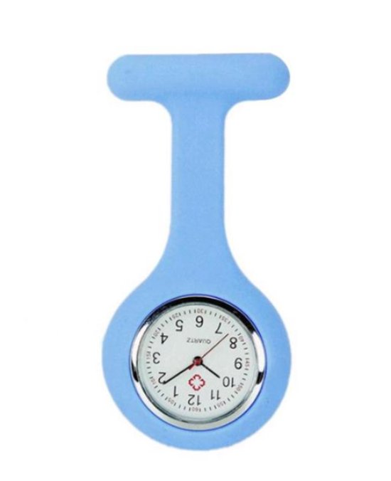 Zusterhorloge Blauw - Verpleegkundige horloge - Verpleegkundige accessoires - Zusterhorloge siliconen - Licht blauw