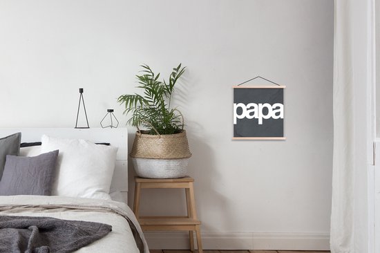 Porte-affiche avec affiche - Affiche scolaire - Citations - Papa - Proverbes - 40x40 cm - lattes vierges