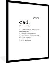 Fotolijst incl. Poster - Spreuken - Papa definitie - Quotes - Dad - 60x80 cm - Posterlijst