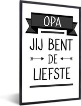 Photo encadrée - Cadeau pour le meilleur papy - Papy tu es le plus doux cadre photo noir 40x60 cm - Affiche encadrée (Décoration murale salon / chambre)