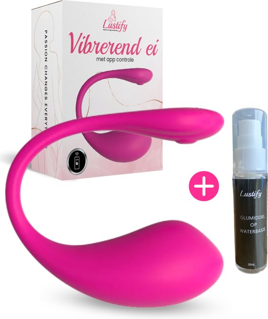 Lustify Vibrerend Ei 3.0 - Gratis Glijmiddel - Met App - Vibrator - Vibrators Voor Vrouwen - Lush - Tril Ei