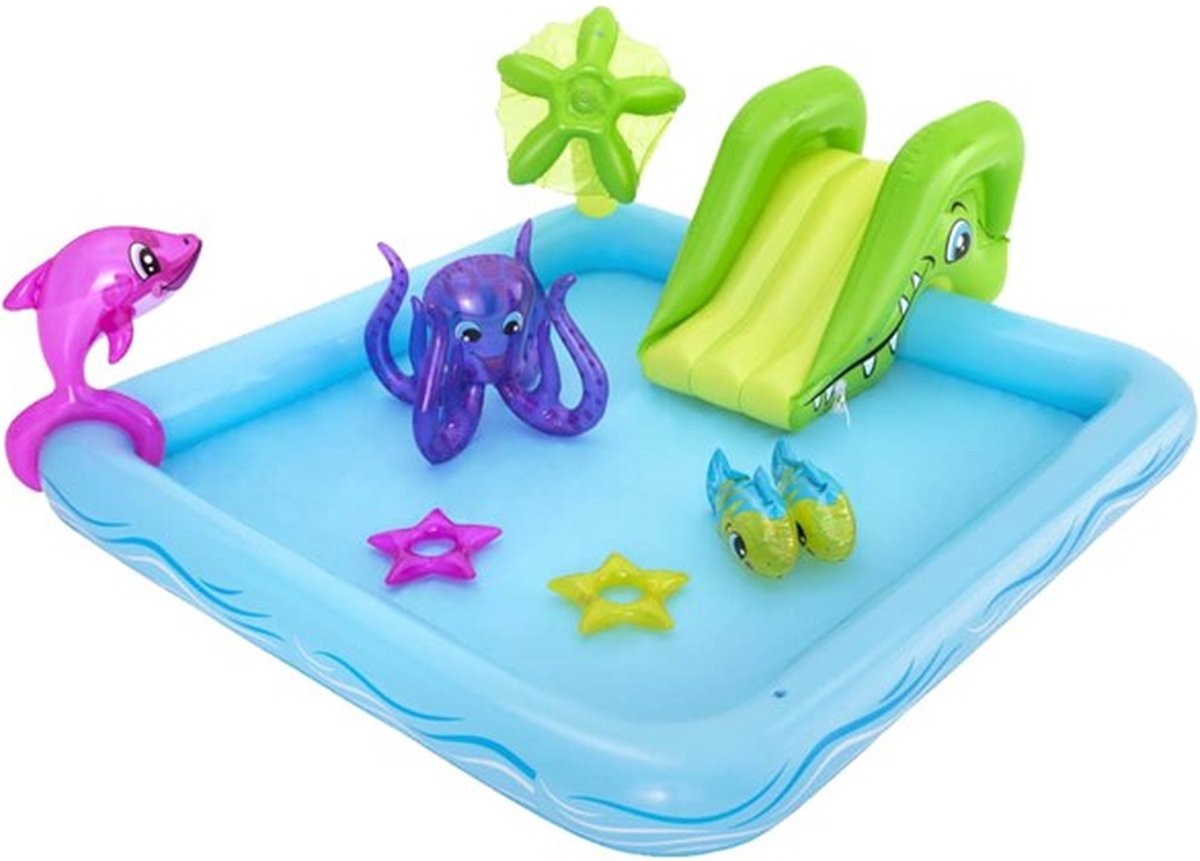 Bestway Zwembad voor Kinderen - Aquarium - Speelcentrum | 239x206x86 cm | Zomer - Opblaasbad - Opblaaszwembad - Kinderbad