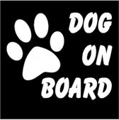 Dog On Board Auto Sticker | 15 x 12 CM | WIT