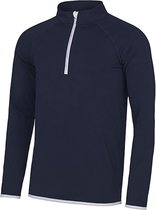 Herensportshirt 'Cool 1/2 Zip Sweat' Navy/White - S