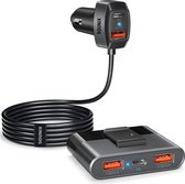 Sounix Chargeur voiture USB A & USB C - 60W - 5 ports - Chargeur voiture - Allume-cigare USB chargeur voiture - Chargeur rapide