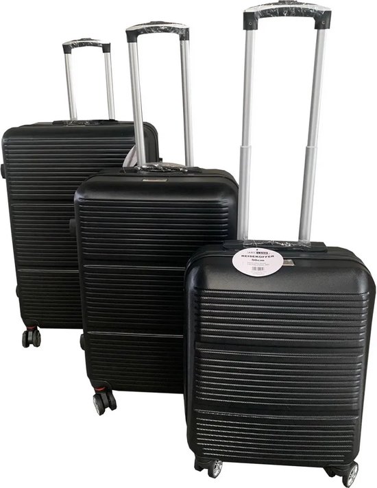 Art-Land 3 valises Trolley ABS (55x39x20cm, 66x44x25cm, 76x50x28cm) 9549  Zwart Avec... | bol