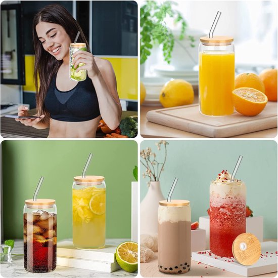 5 Pcs Paille Bubble Tea Réutilisable En Verre Brosses De Nettoyage Paille En