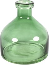 Countryfield Bloemenvaas Low Bottle - transparant groen - glas - D18 x H20 cm - Buikfles