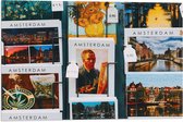 Vlag - Amsterdamse Ansichtkaarten in het Rek - 60x40 cm Foto op Polyester Vlag
