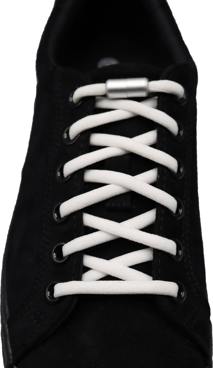 Ronde Veters - 105 cm - niet strikken - elastische veters - no tie - schoenveters - sportveters - rond - schoenveters - kinderveters - Wit