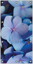 Tuinposter Blauwe Bloemen 100x200cm- Foto op Tuinposter (wanddecoratie voor binnen en buiten)