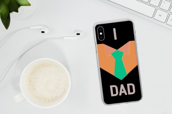 Coque iPhone Xs Max - Vaderdag - Citation - I Love Dad - Siliconen - Noël - Cadeaux - Chaussures Cadeaux