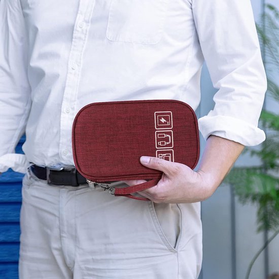 Elektronische opbergtas, waterdichte reisorganizer voor digitale accessoires, eenkleurige draagtas voor elektronische accessoires, perfect voor het georganiseerd opbergen van technische apparaten
