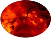 Dibond Ovaal - Vuur - Rook - Rood - 96x72 cm Foto op Ovaal (Met Ophangsysteem)