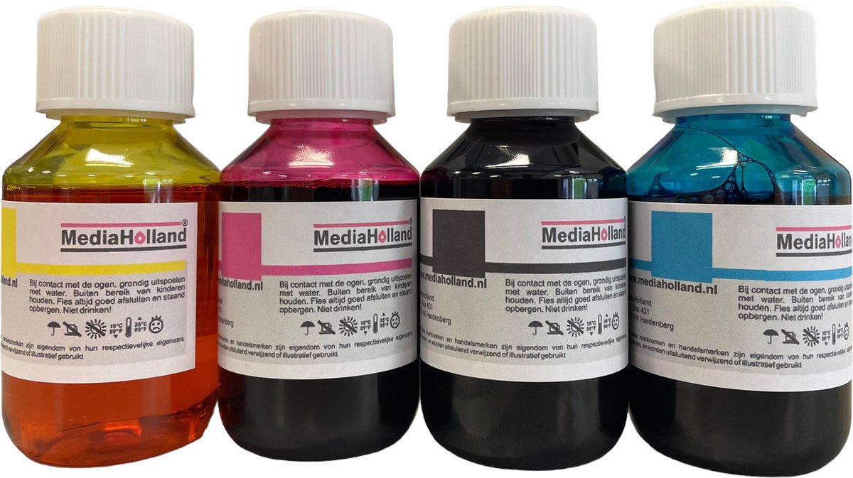 MediaHolland - Huismerk Dye Refill Inkt Waterbasis voor Brother LC3213, LC3219 Cartridges - Set van 4 Stuks - 4 Kleuren - Brother Inktpatronen, Refill inkt