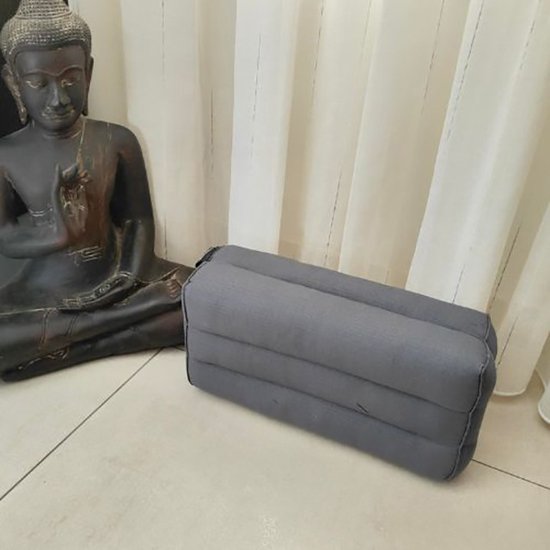 Yoga blok - Traditionele Thaise Kapok Yoga Ondersteuning Blok Kussen - Meditatie Kussen rechthoek - 35x15x10cm - Grijs