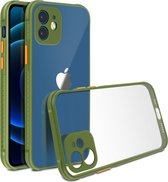 Hoesje Geschikt voor Apple iPhone 12/12 Pro Antislip Verhoogde cameraranden – Groen