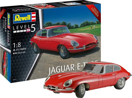 Revell Modelbouwpakket Auto - 07717 Jaguar E-Type - Oldtimer Plastic - 1:8 - Modelbouw