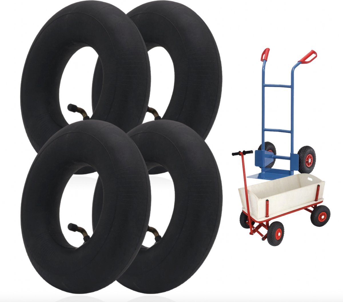 4x PD® - Binnenband 3.00-4 - Hoge Kwaliteit - 260 x 85 cm- Haaks ventiel - Binnenbanden Bolderkar - Binnenband Steekwagen - Binnenband Skelter