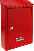 Boîte aux lettres en métal pour lettres et courrier de couleur rouge 210 x 60 x 300 mm