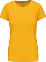 T-shirt Dames S Kariban Ronde hals Korte mouw Yellow 100% Katoen