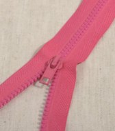 Fermeture éclair divisible 60cm rose fuchsia - fermeture éclair robuste en polyester avec dents en bloc