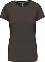 T-shirt Dames XL Kariban Ronde hals Korte mouw Dark Grey 100% Katoen
