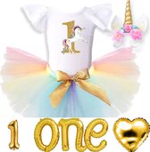 Cakesmash 1e verjaardag set Unicorn Dream deLuxe 6-delig - unicorn - cakesmash - 1 - verjaardag - kinderkleding