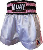 Short Muay Thai - blanc/rose M