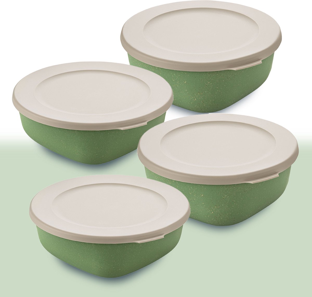 Koziol Organics - bakjes set - 2x groot en 2x klein - groen - 100% recyclebaar