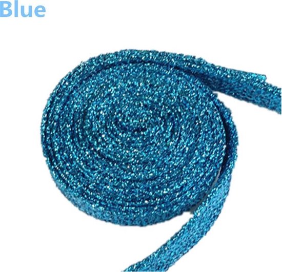 CHPN - Veters - Glitter veters - Glitters - Glitter laces - Laces - Blauw - Universeel - 110CM - Universeel - Hippe veters