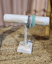 Zita's - armbanden display - hout - whitewash - 22x22cm
