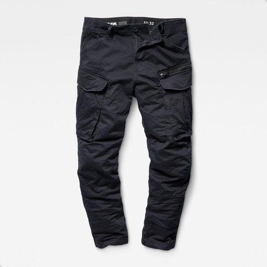 G-Star RAW Heren Cargo Broek ROVIC ZIP 3D STRAIGHT TAPERED tapered Zwart Volwassenen