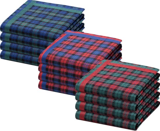 JEMIDI 12 pièces Mouchoirs pour femmes 30 x 30 en 100% Katoen Design