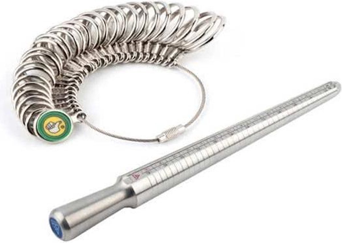 *** Ringmeter - Vinger Meter – Ring Opmeter - Ring Diameter – Ringmaat - Ringvinger - Zilver ( RVS ) - van Heble® ***