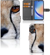 Bookcase Geschikt voor Samsung Galaxy A24 4G Hoesje Cheetah