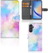 Telefoonhoesje Geschikt voor Samsung Galaxy A24 4G Bookcase Personaliseren Watercolor Light