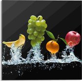Glasschilderij Fruit Splash 30x30 cm