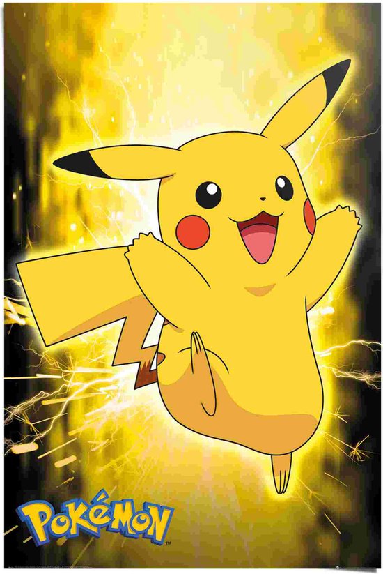 Affiche Pokemon Pikachu néon 61 x 91 cm - Affiches à thème Pokemon -  Décoration murale