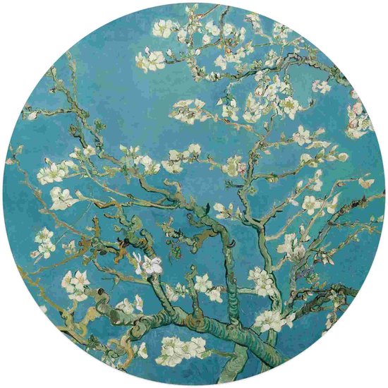 Plexiglasschilderij Van Gogh Amandelbloesem Ø 70 cm