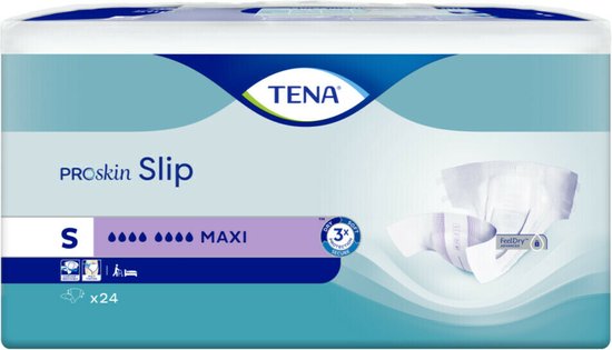 TENA Proskin Slip Maxi S, met FeelDry technologie, 3 druppels absorptie, 24 stuks.