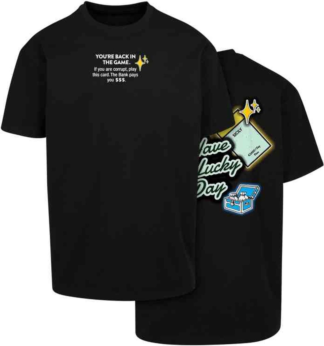 Mister Tee Intepol Oversize Heren T-shirt XS Zwart
