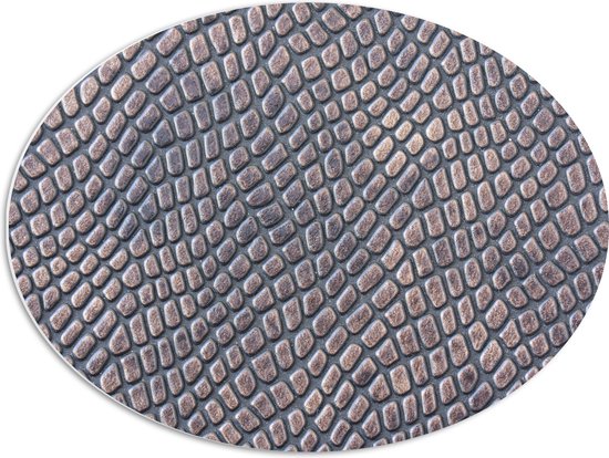 PVC Schuimplaat Ovaal - Patroon van Grijs Reliëf - 68x51 cm Foto op Ovaal (Met Ophangsysteem)