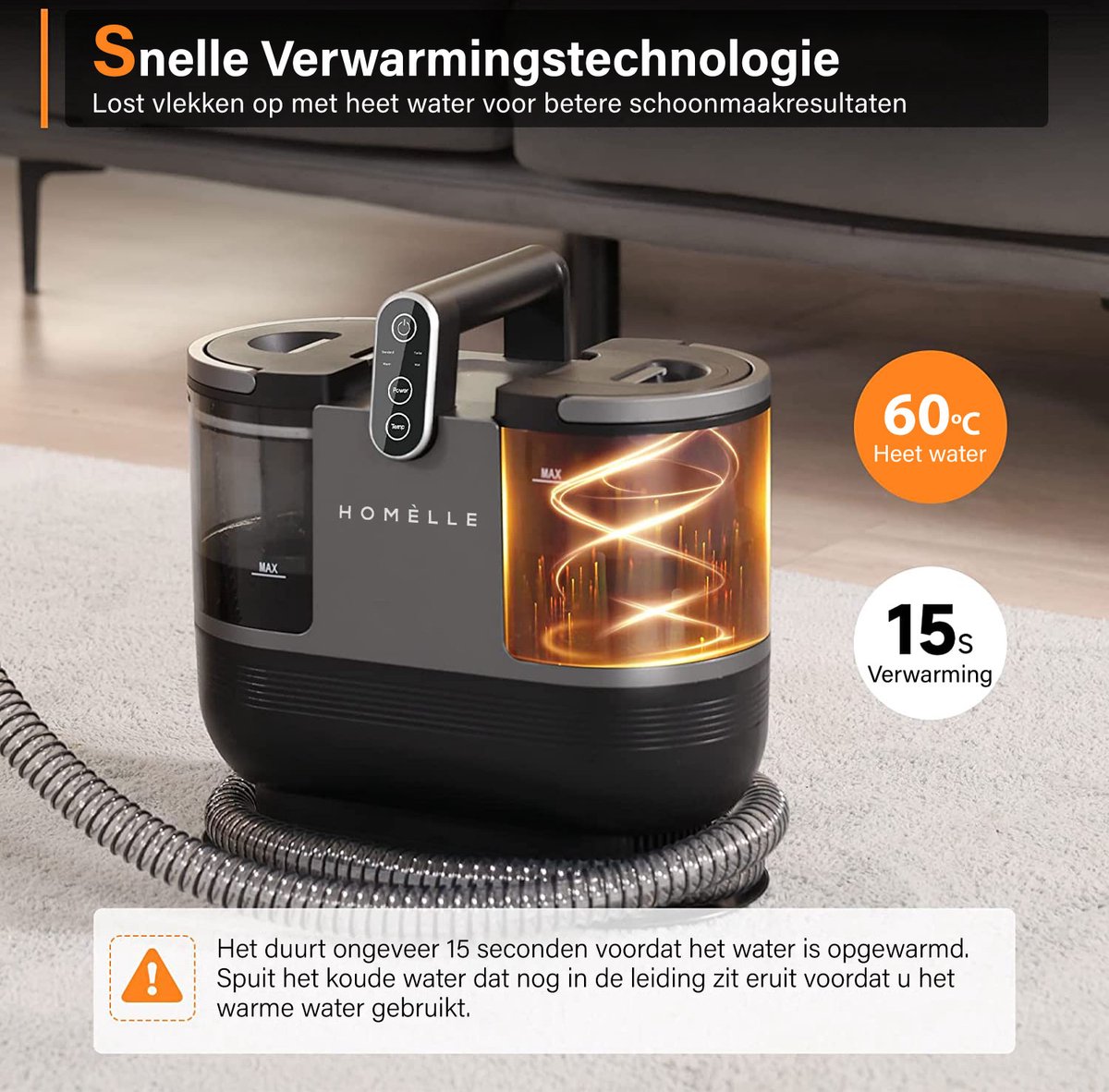 Homèlle Tapijtreiniger - Verwarmbaar tot 60°C thumbnail 3