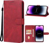 Mobigear Telefoonhoesje geschikt voor Apple iPhone 15 Pro Hoesje | Mobigear Wallet Bookcase Portemonnee | Pasjeshouder voor 3 Pasjes | Telefoonhoesje voor Pinpas / OV Kaart / Rijbewijs - Rood