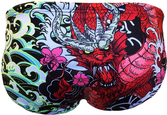 Turbo Red Dragon Slip de Bain Multicolore 3XL Homme