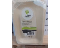 Biodore - houten disposable - milieubewustere disposable - ideaal voor uitgifte snacks - 19 x 14 cm - 50 stuks