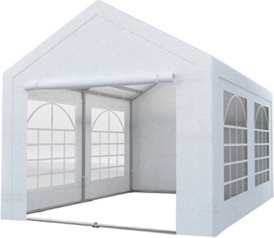 Partytent met zijwanden 3x4m PE 160 gr/m2 - wit aanbieding bij Heuts