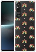 Cazy Hoesje geschikt voor Sony Xperia 1 V Regenboog Patroon